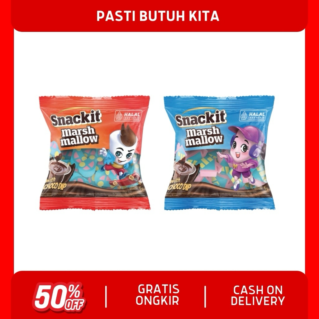 SNACKIT MARSHMALLOW COCOLAN COKELAT 6gr (1 renceng 10 pcs)