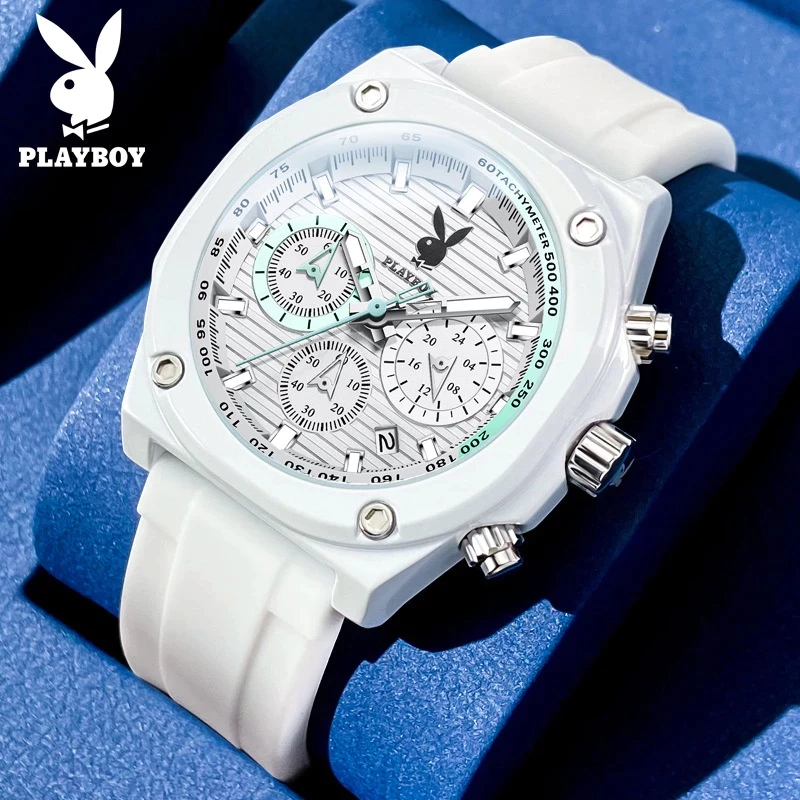 PLAYBOY 3060 Jam Tangan Pria Original Keren Anti Air Unik Desain Luxury Gerakan Kuarsa Bisnis Men Wa