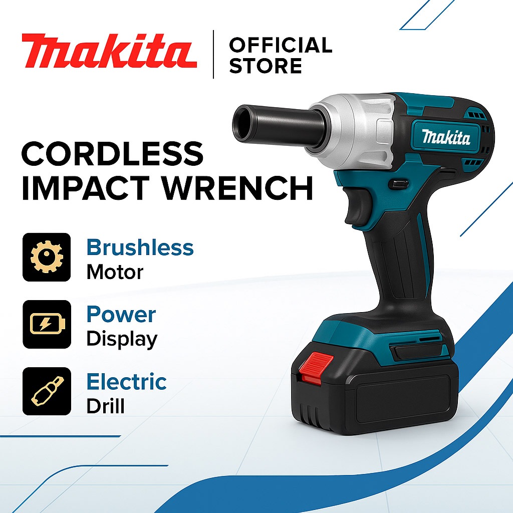 Makita Impact Wrench Cordless Obeng Impact Bor Impact Torsi Tinggi