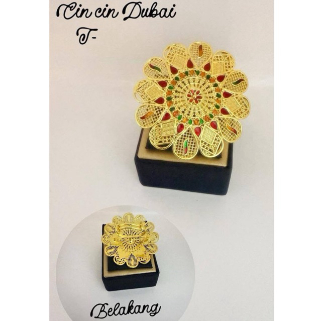 Lunavia accesories Cincin Dubai model Matahari lapis emas l