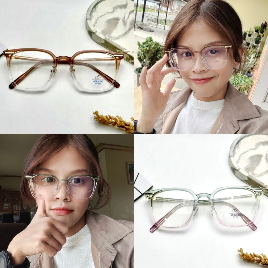 Kacamata Kotak Model Nosepad [ Blueray, Photocromic, Photobrown, Bluecromic]