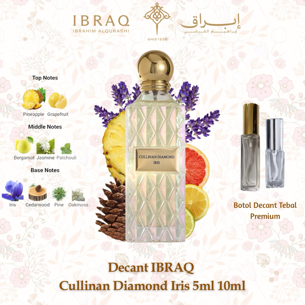 Decant Perfume IBRAQ Cullinan Diamond Iris 5ml 10ml Original / Parfum Ibrahim AlQurashi Travel Size 