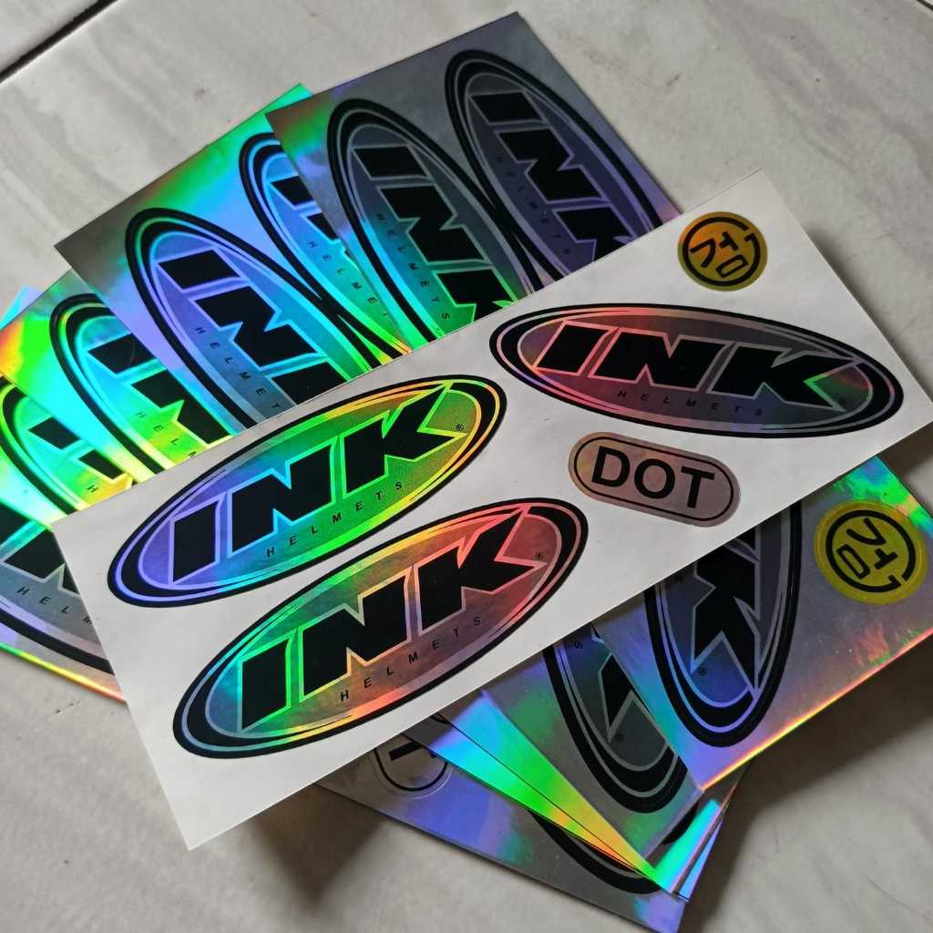 Sticker helm ink vinyl satu set laminating gloss hologram