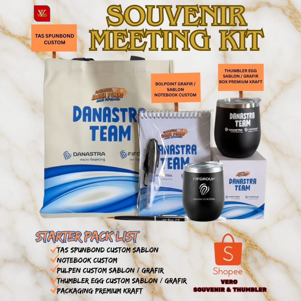 Paket Souvenir Kantor Custom Logo - Meeting Kit Seminar - Gift Box Perusahaan Premium - Tumbler Graf