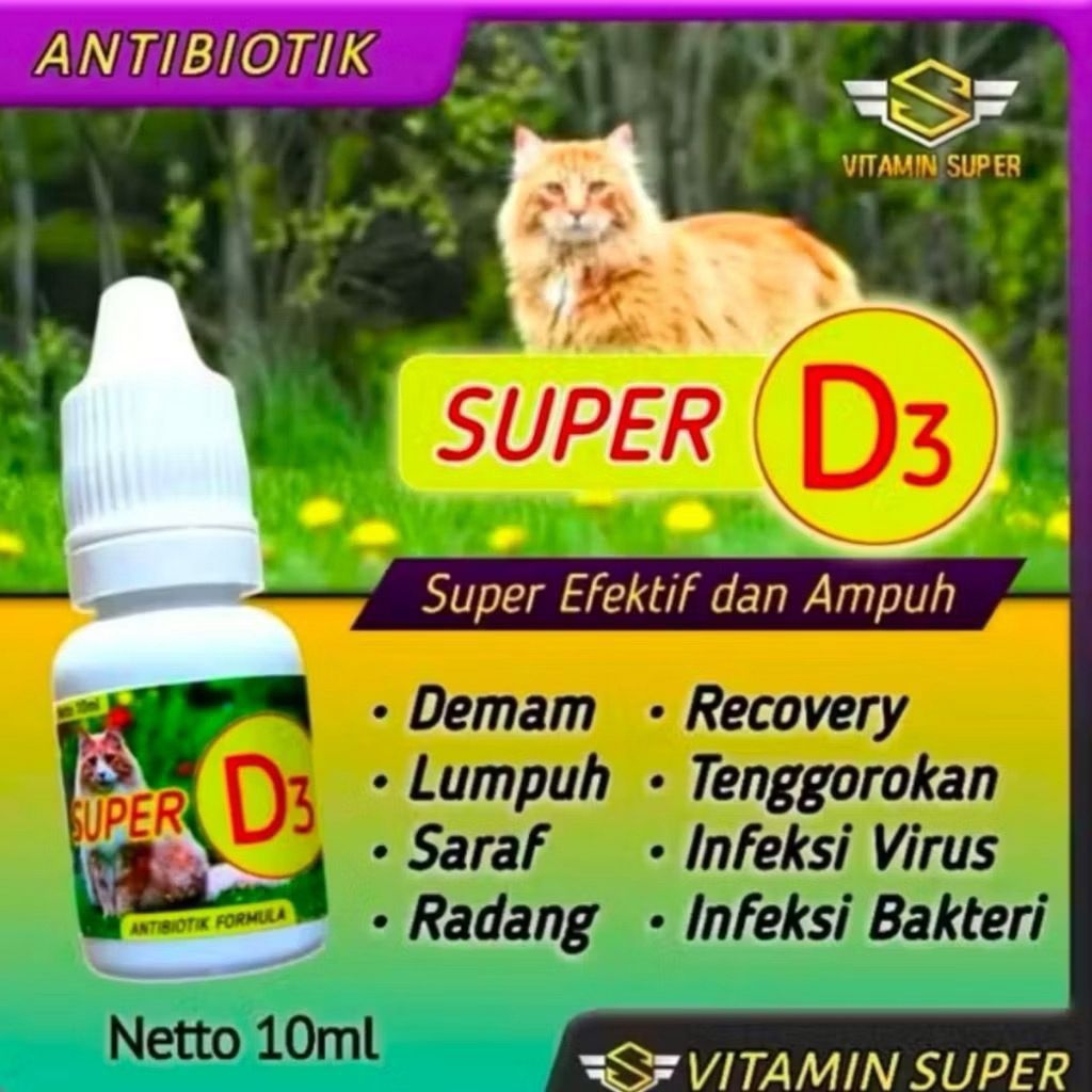 Super D3 vitamin kucing ampuh mengatasi berbagai penyakit pada kucing
