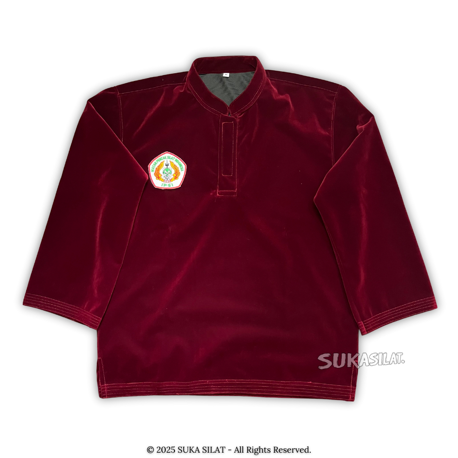 Seragam Bludru Merah Maroon Diamond Premium Suka Silat