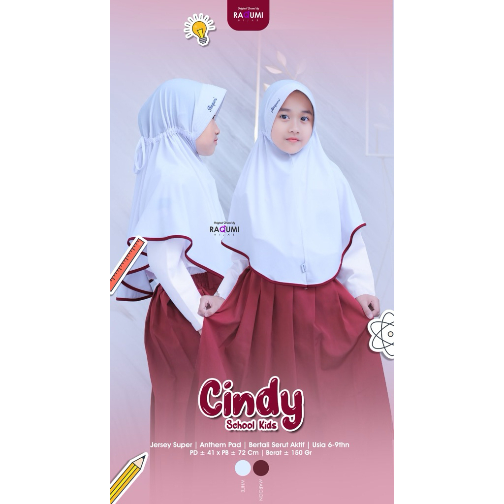 CINDY SCHOOL KIDS BRAND ORI BY RAQUMI // HIJAB KIDS // HIJAB SCHOOL // HIJAB ANAK // HIJAB SEKOLAH /