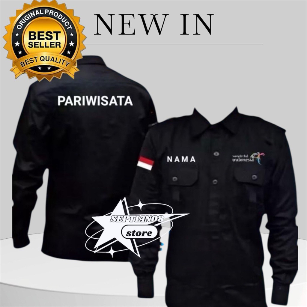 kemeja wonderful indonesia pariwisata full bordir baju pariwisata free nama