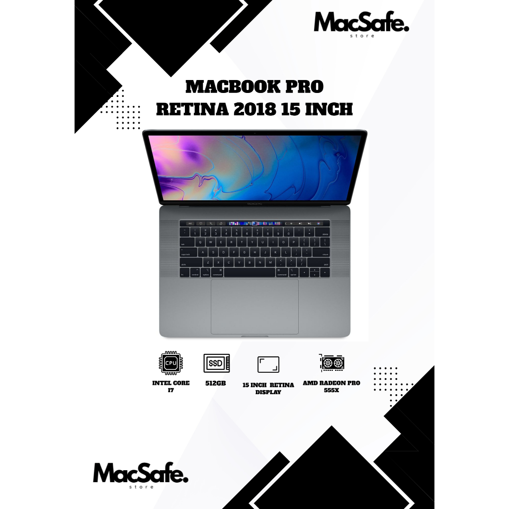 Macbook Pro Retina 2018 15 inch Dual VGA 512GB Second Original