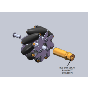 Brass Coupling for 48mm Mecanum Wheel