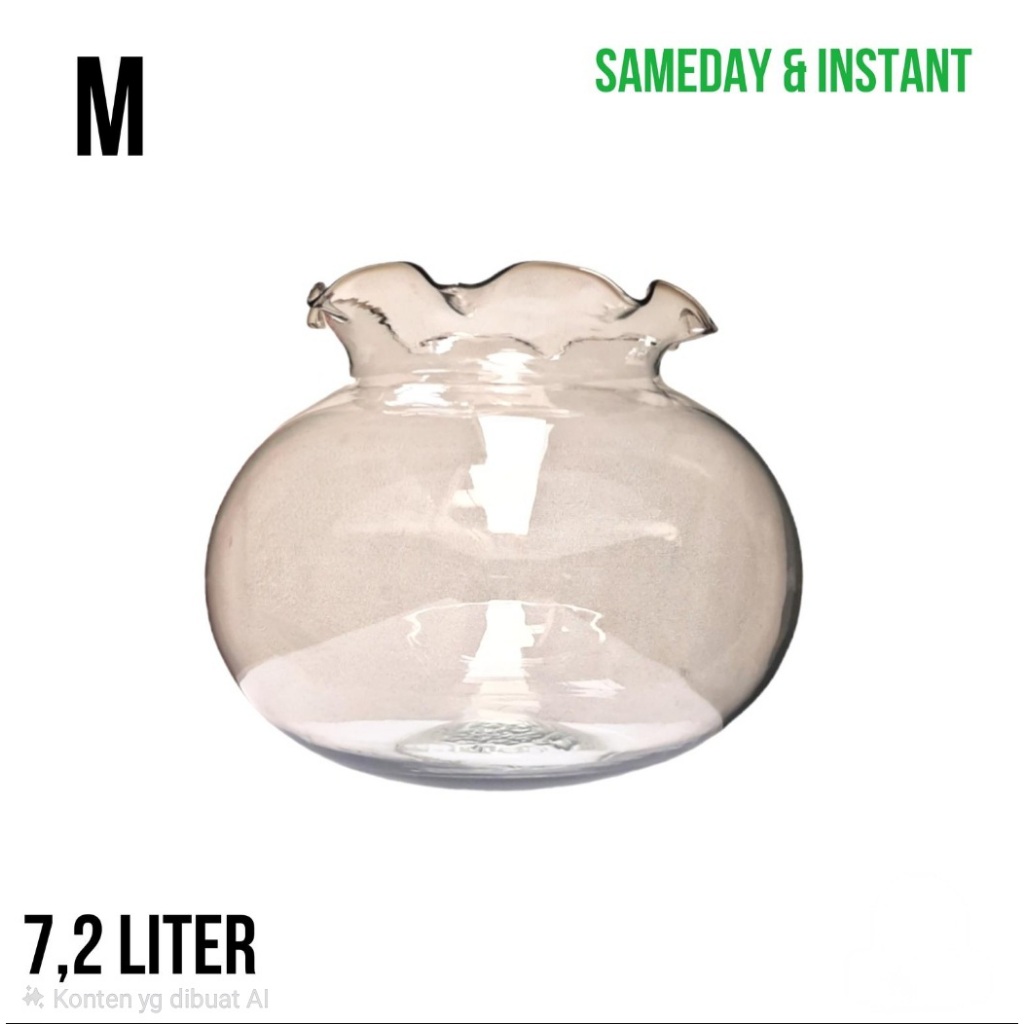 Aquarium Kaca Bulat Toples 7 Liter Fish dlx toples aquarium