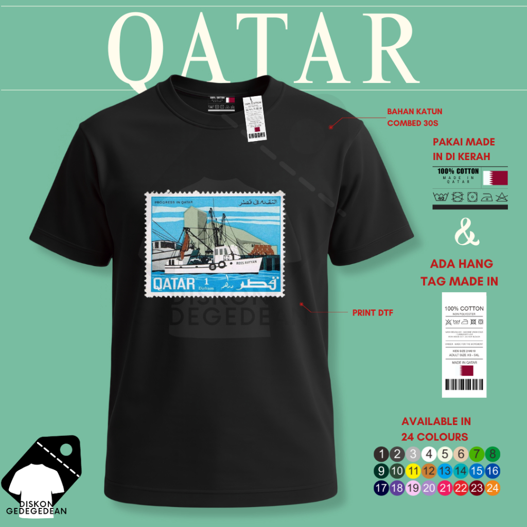 Diskongedegedean Kaos Souvenir Qatar Baju Tshirt Oleh Oleh Qatar Dewasa Anak Varian 2