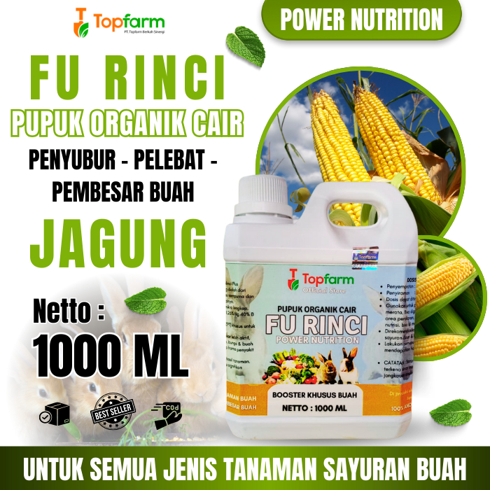 Pupuk Cair Jagung / Pupuk Pembesar Buah Jagung / Pupuk Jagung Manis / Pupuk TopFarm / Pupuk Penyubur