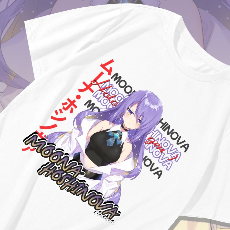KAOS MOONA HOSHINOVA HOLOLIVE - KAOS DISTRO PRIA & WANITA ANIME & GAME DESIGN VTUBER MOONA HOSHINOVA
