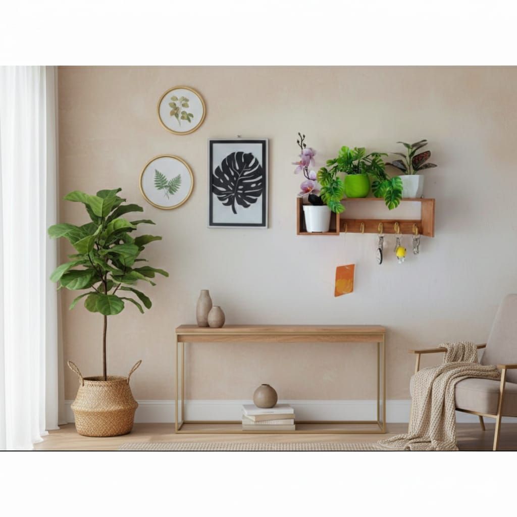 Rak dinding Tempat Gantungan kunci / Rak Kayu serbaguna  / Rak dinding kayu kapstok Gantungan Kunci