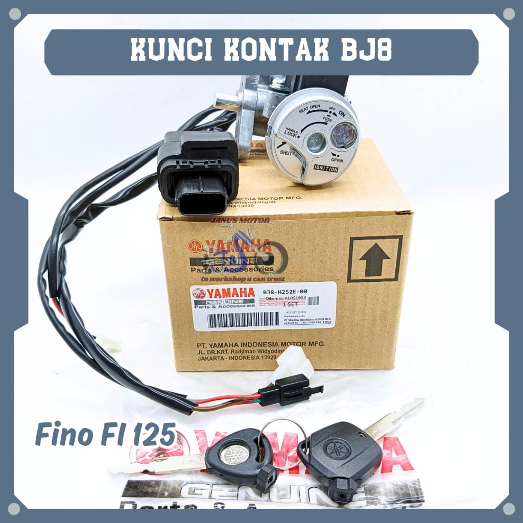 Kunci Kontak Set Yamaha BJ8 Konci Motor Fino FI 125 Keyset + Tutup Jok Kualitas Original YGP