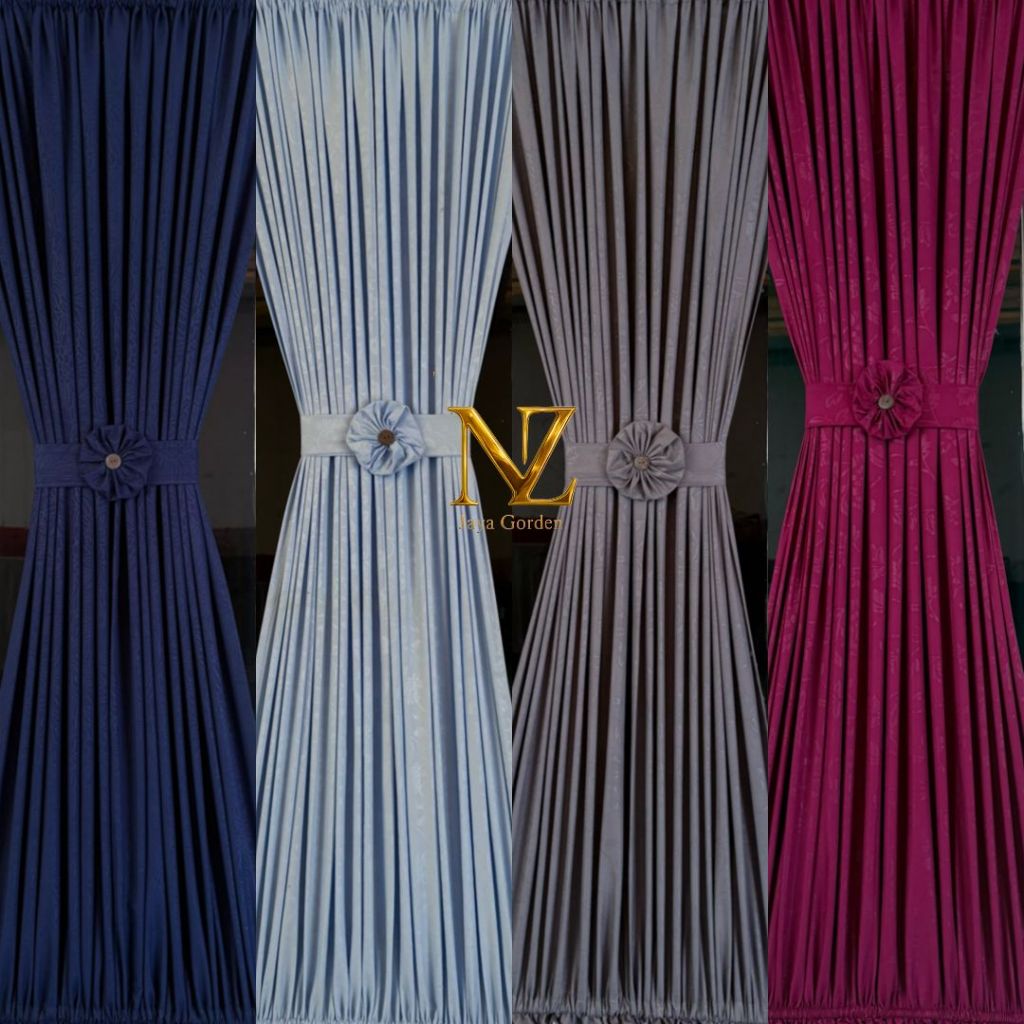 Gorden Kupu-Kupu Katun Embos Polos Minimalis Modern Banyak Warna | Gorden Kupu Kupu Jendela Minimali