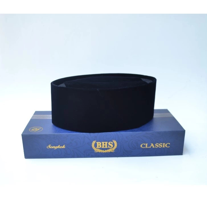Peci Songkok BHS CLASIC Kopiah Premium BHS AC Tinggi 9cm 100% peci hitam polos tahan air