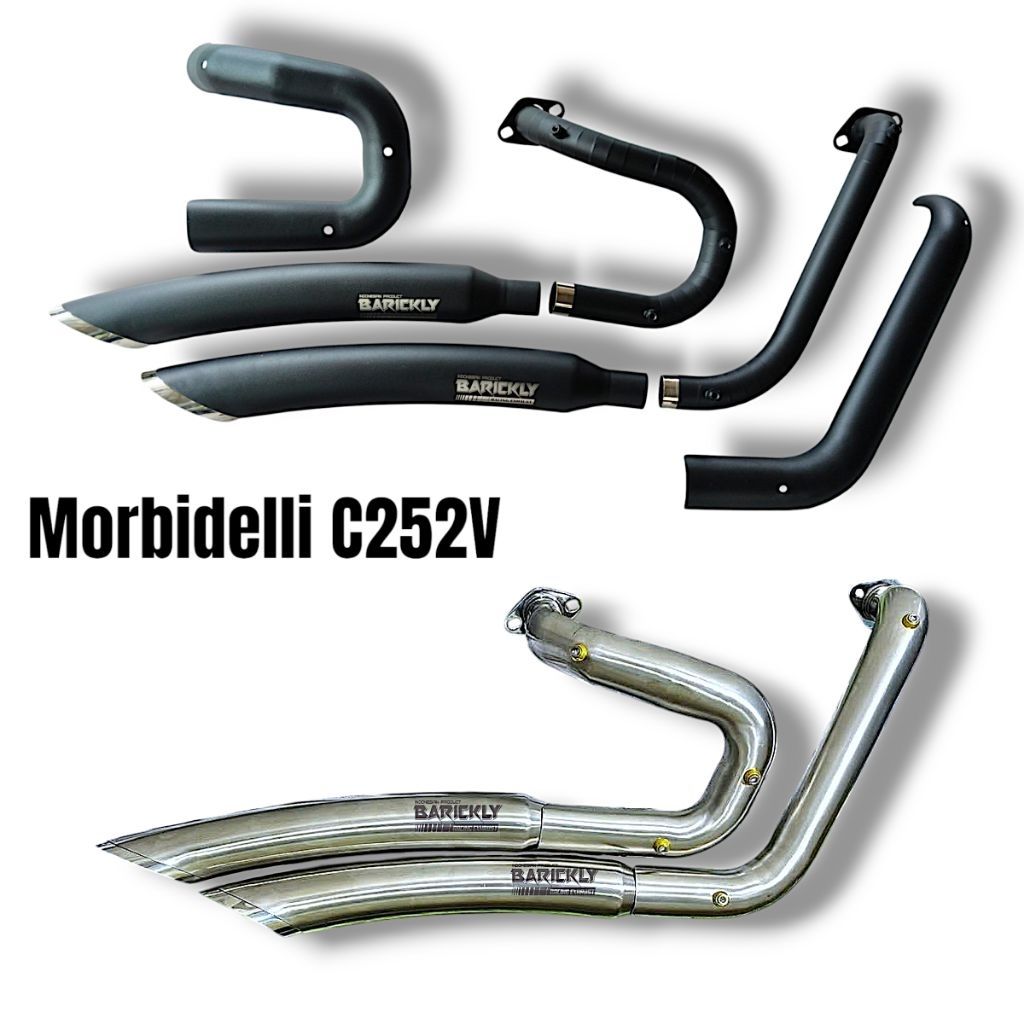 Knalpot Custom Morbidelli C252V 252 Kanan Atas-bawah Original Barickly Racing Exhaust Stainless Full