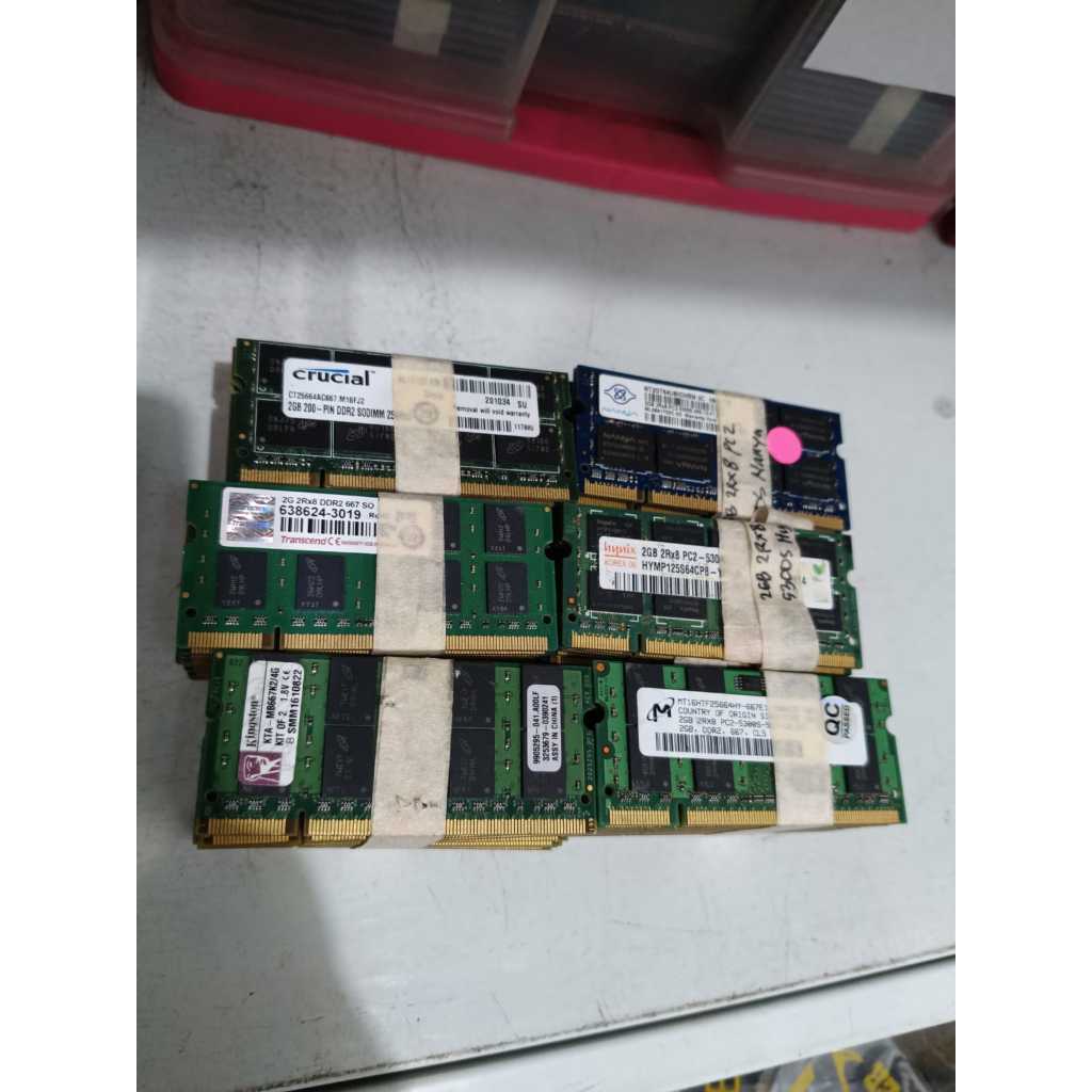MEMORY RAM SODIM DDR2 2GB PC2 4200S 5300S 6400S Merk Campur