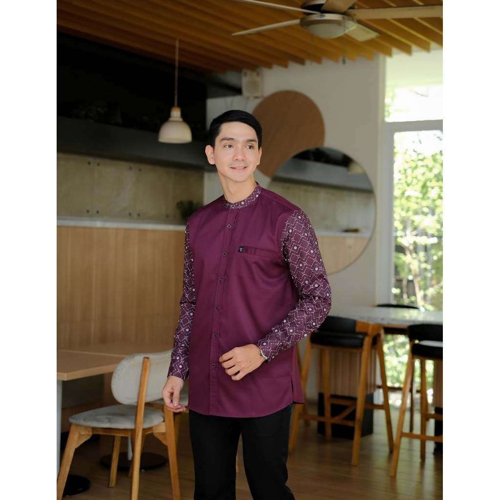 baju muslim koko pria lengan panjang trz mahogani