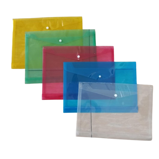 12 Map Kancing Plastik Folio - Transparan, Tebal, Berkualitas