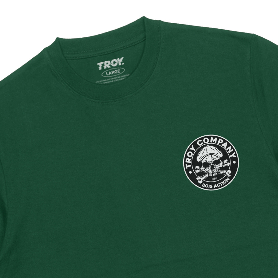 Troy Company Tshirt Forest Green Bois Action - Kaos Lengan Pendek Kaos Hijau MTD 2786