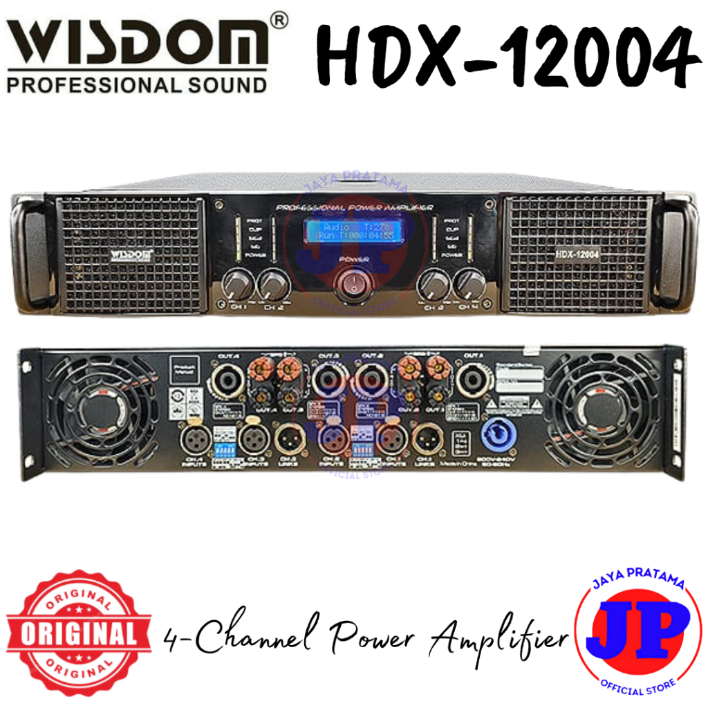 Power Wisdom HDX-12004 4-Channel Power Amplifier Original Wisdom HDX12004