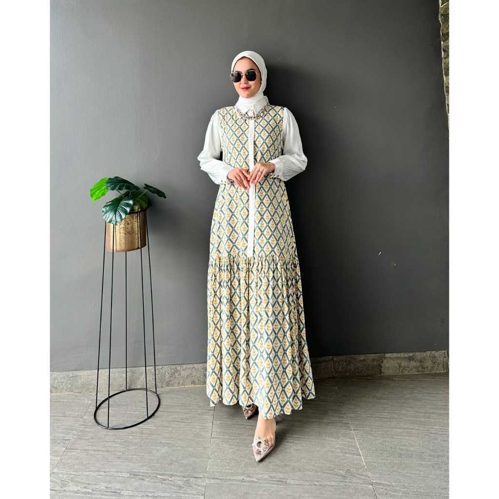 Fathia Dress Gamis Rayon Twill Premium Terbaru Motif