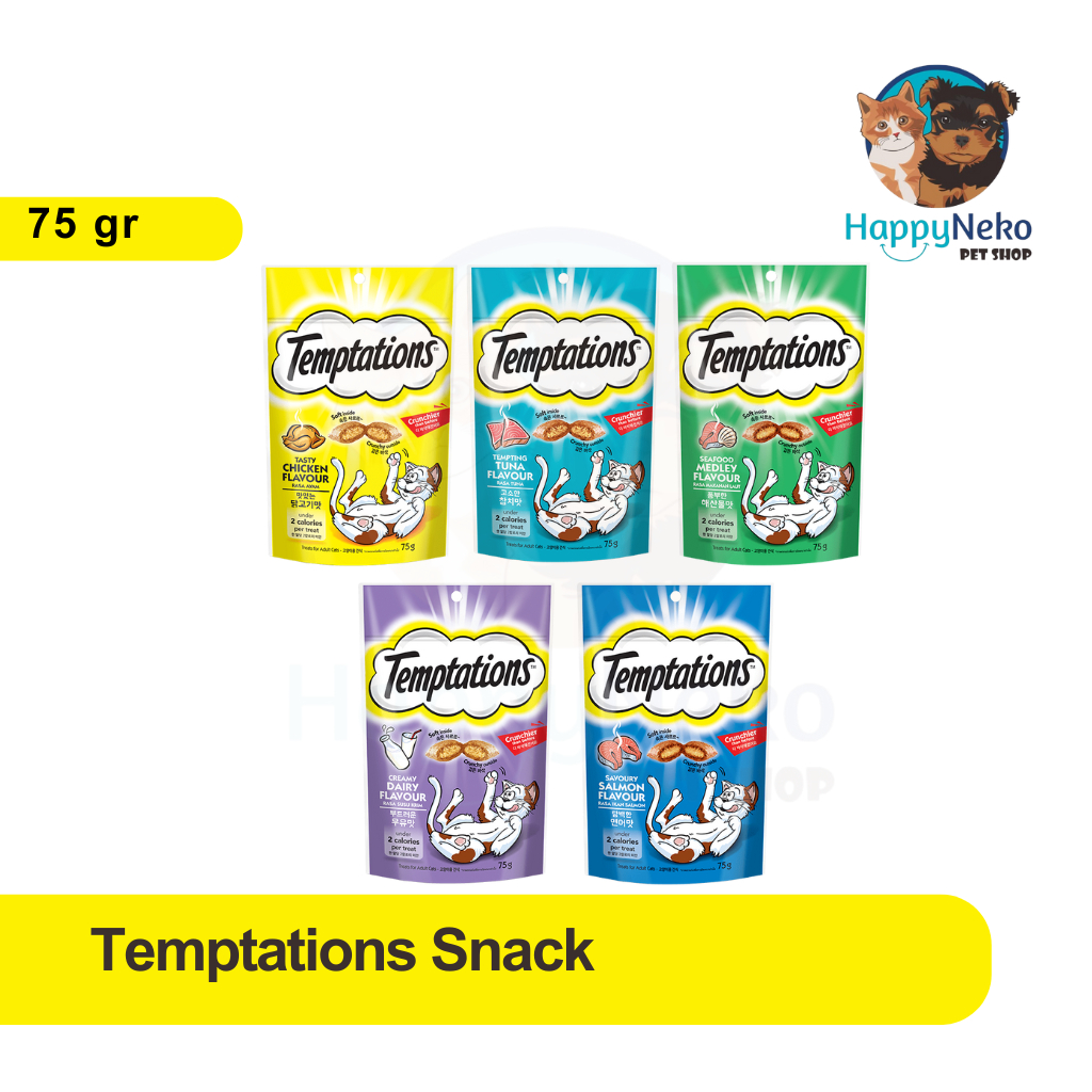 WHISKAS TEMPTATIONS SNACK KUCING 75GR CEMILAN KUCING PREMIUM