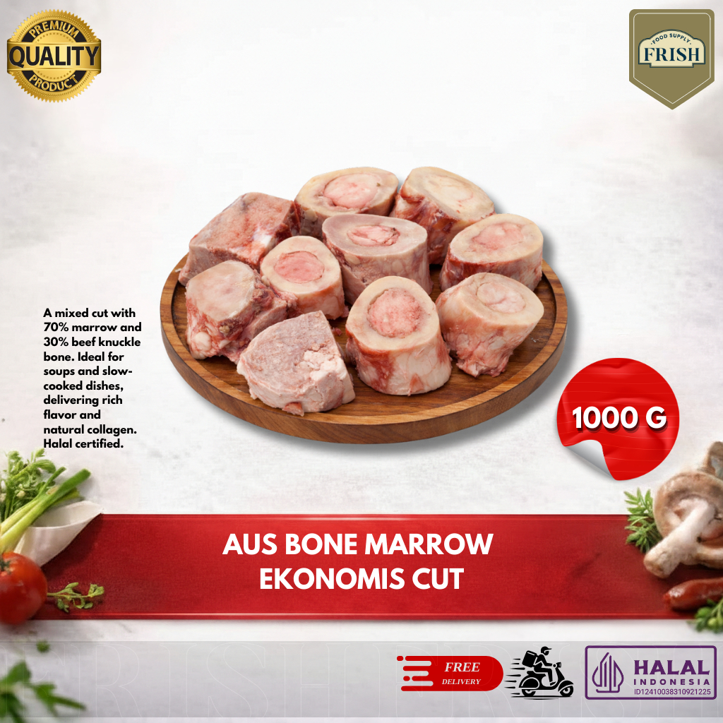 AUS Beef Bone Marrow Ekonomis 1 Kg | Sumsum Tulang Sapi Australia Frozen