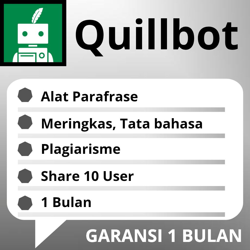 Quillbot Premium - Akun Parafrase AI dengan Pemeriksa Teks dan Grammar Checker