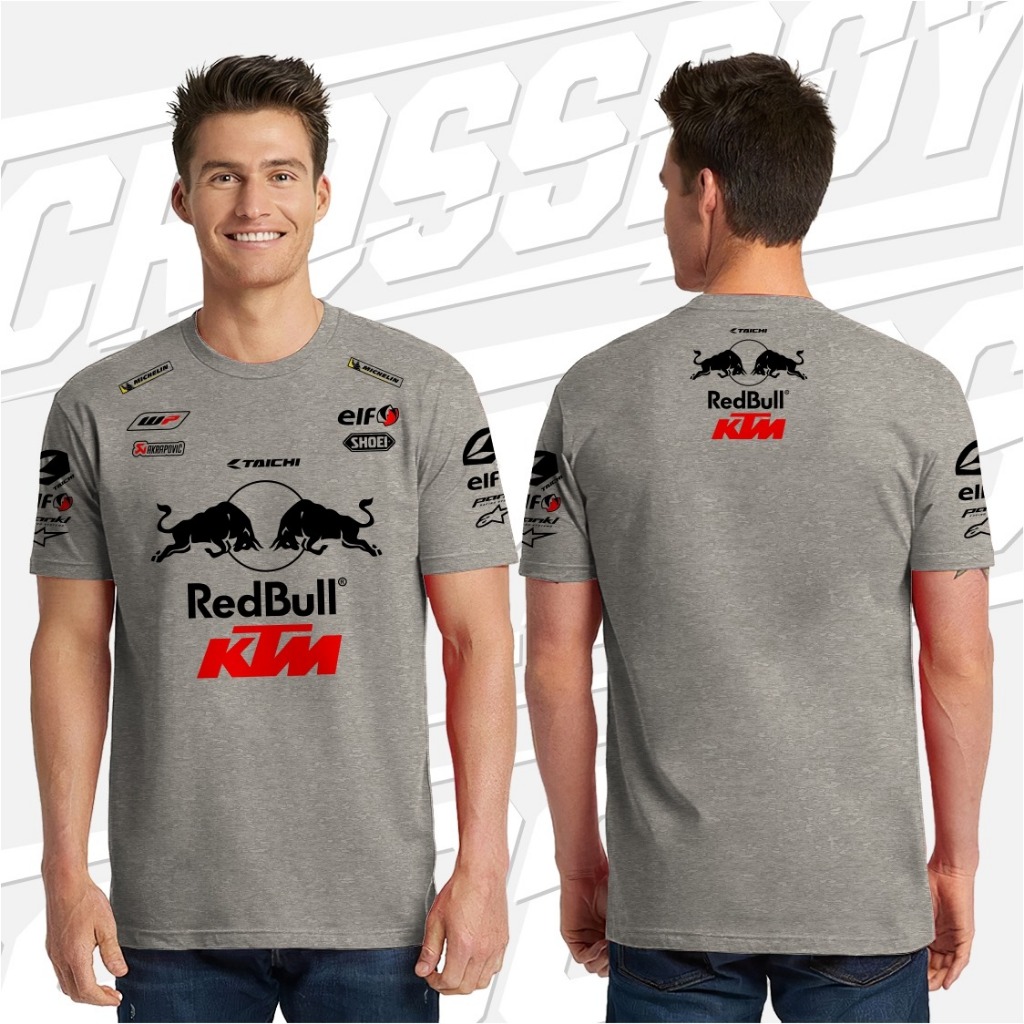Baju Distro Cowok Redbull Ktm Racing Team Motogp Katun Combed Sablon Plastisol
