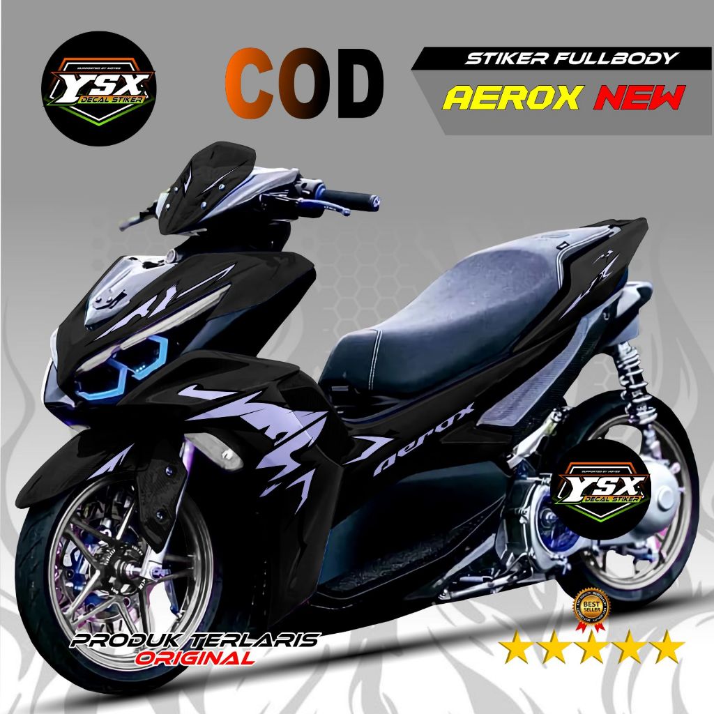 Decal Sticker Fullbody Aerox New Surikeun Hitam