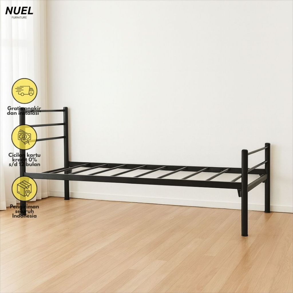 NUEL Dipan Tempat Tidur Besi / Ranjang Besi Minimalis / Single Bed