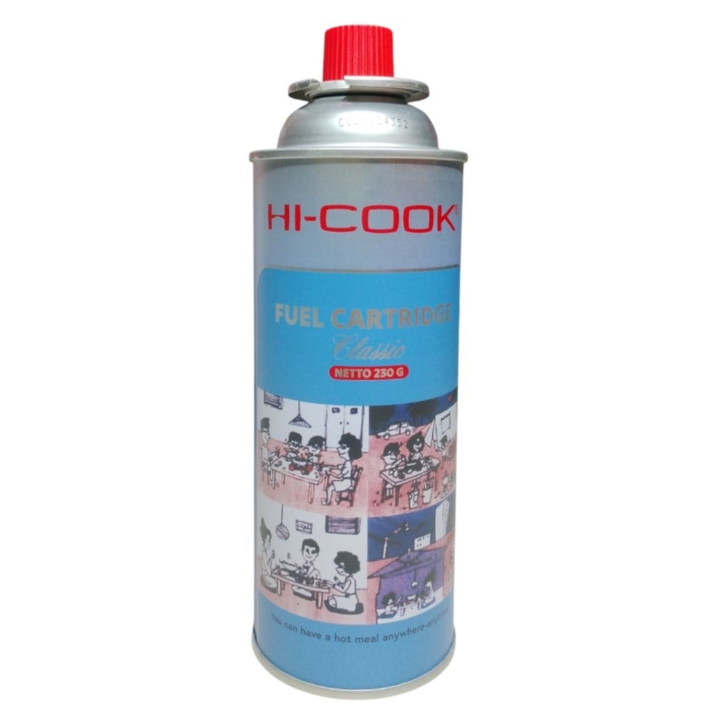 GAS KALENG HI COOK KOMPOR 230GRAM GAS KALENG PORTABLE REFIL HI-COOK 230G