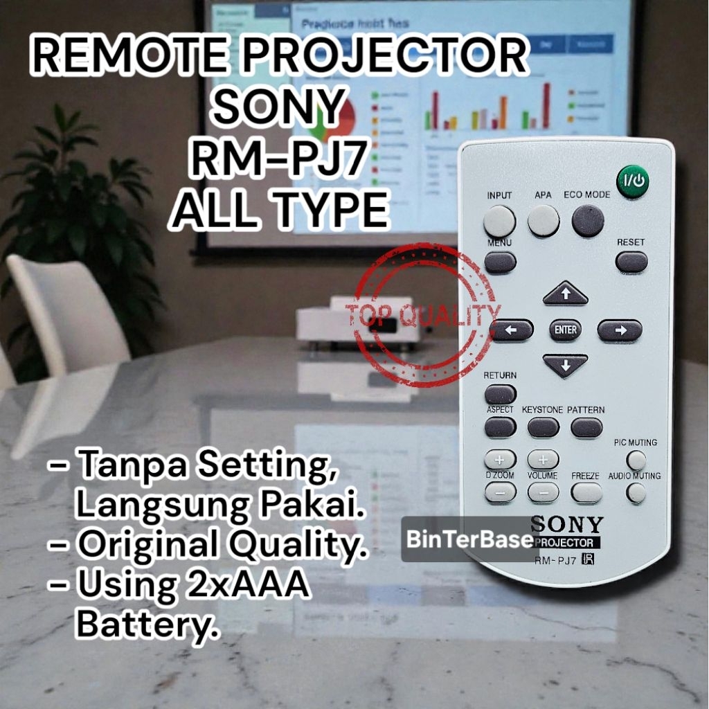 Remote remot TV Proyektor Sony RM-PJ7 Projector Soni all Series Ori 100% Original with Logo