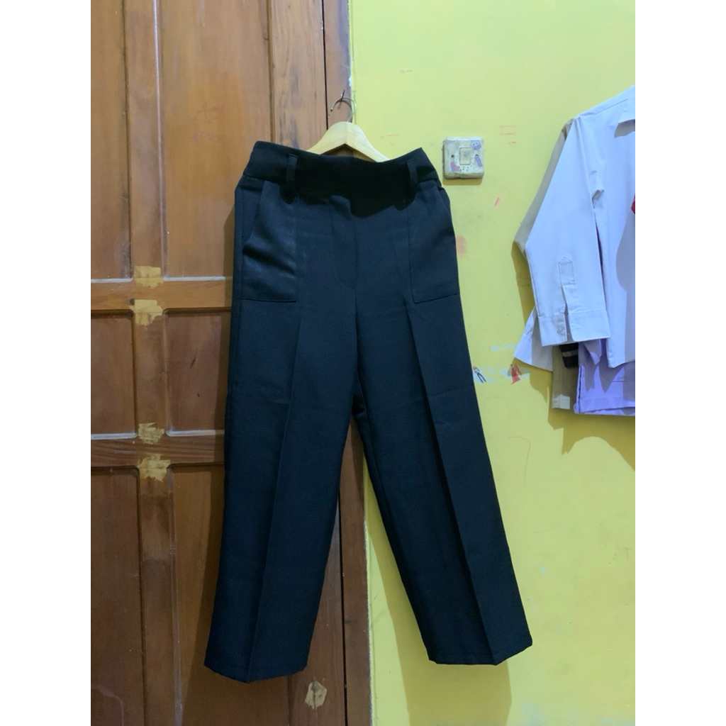 pl celana hightwaist pants loose || uk Xl || celana bekas || celana second cewe
