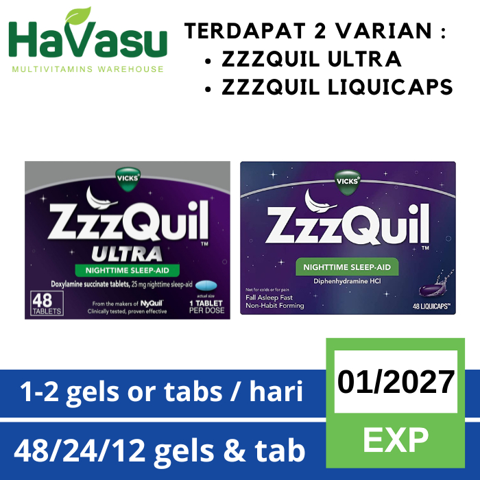 ZzzQuil VICKS USA Nighttime Sleep Aid LiquiCaps Non Habit Forming