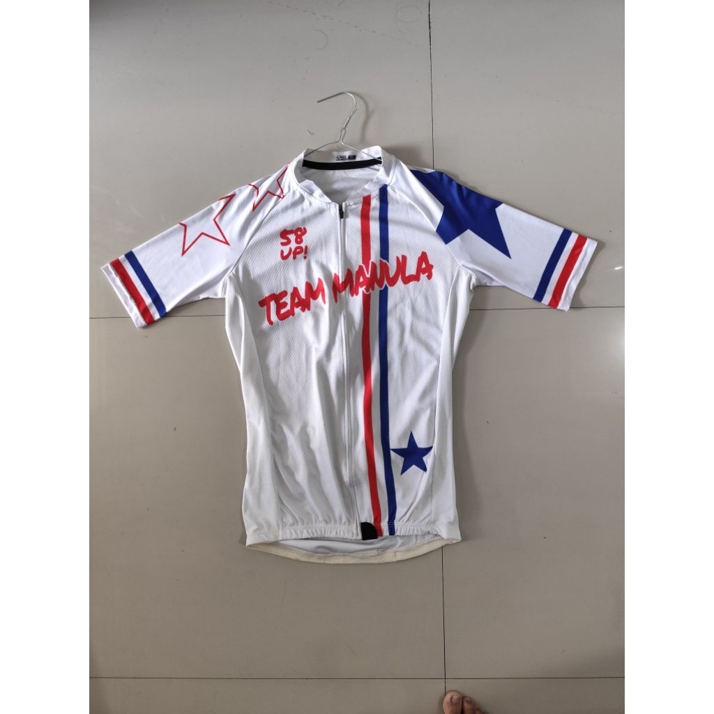 jersey roadbike putih team manula