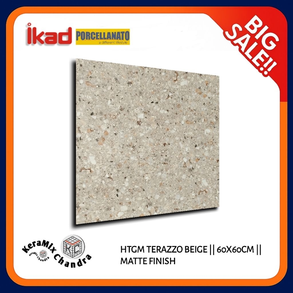 Granit Motif Terazzo IKAD Terazzo Beige 60x60 KW 1 Grade A - Matte || Granit IKAD Terrazo