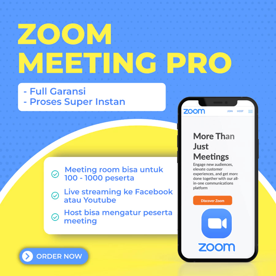 Akun Zoom PRO 1 Bulan Resmi TERMURAH / Zoom Premium 1 Bulan