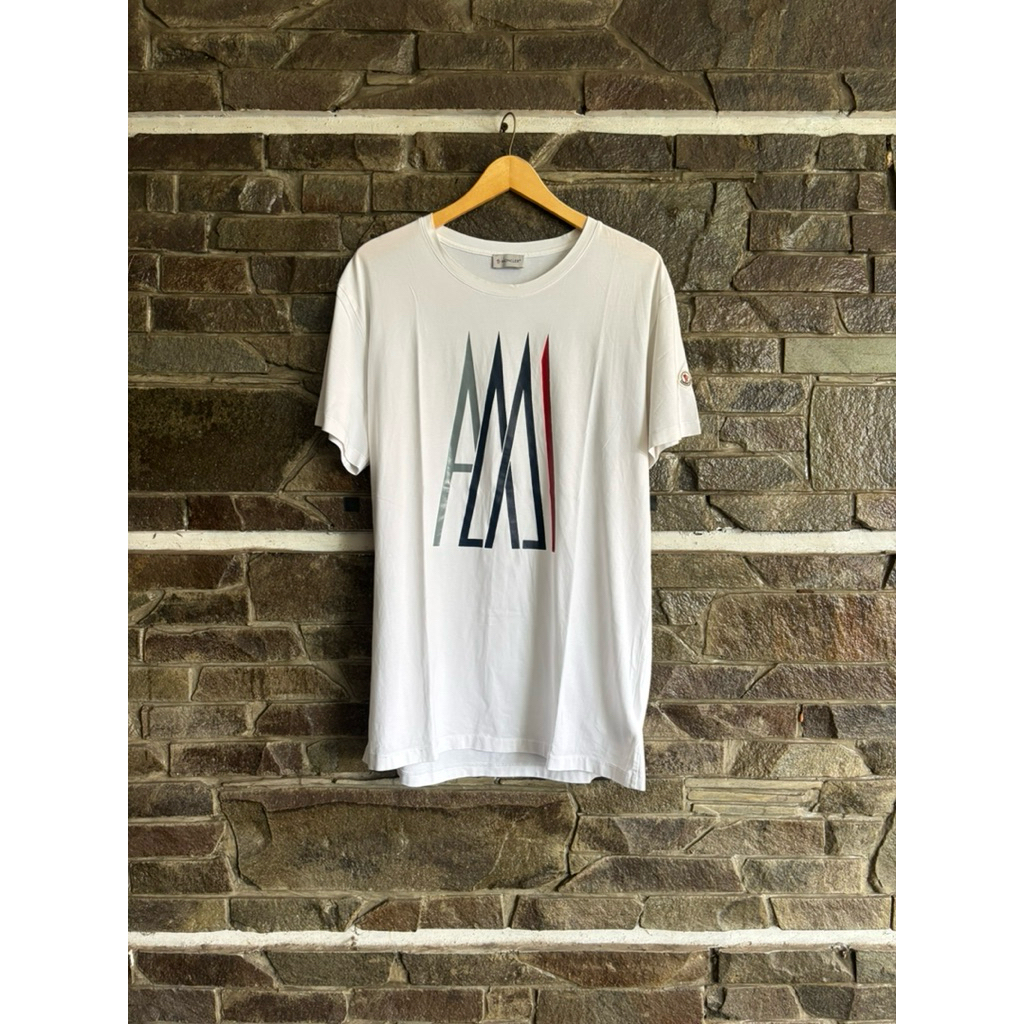 Möncler x AMI • Three Tone Logo Maglia Tee / Kaos / Tshirt Size 5 fit XL (78x58cm) Original Preloved