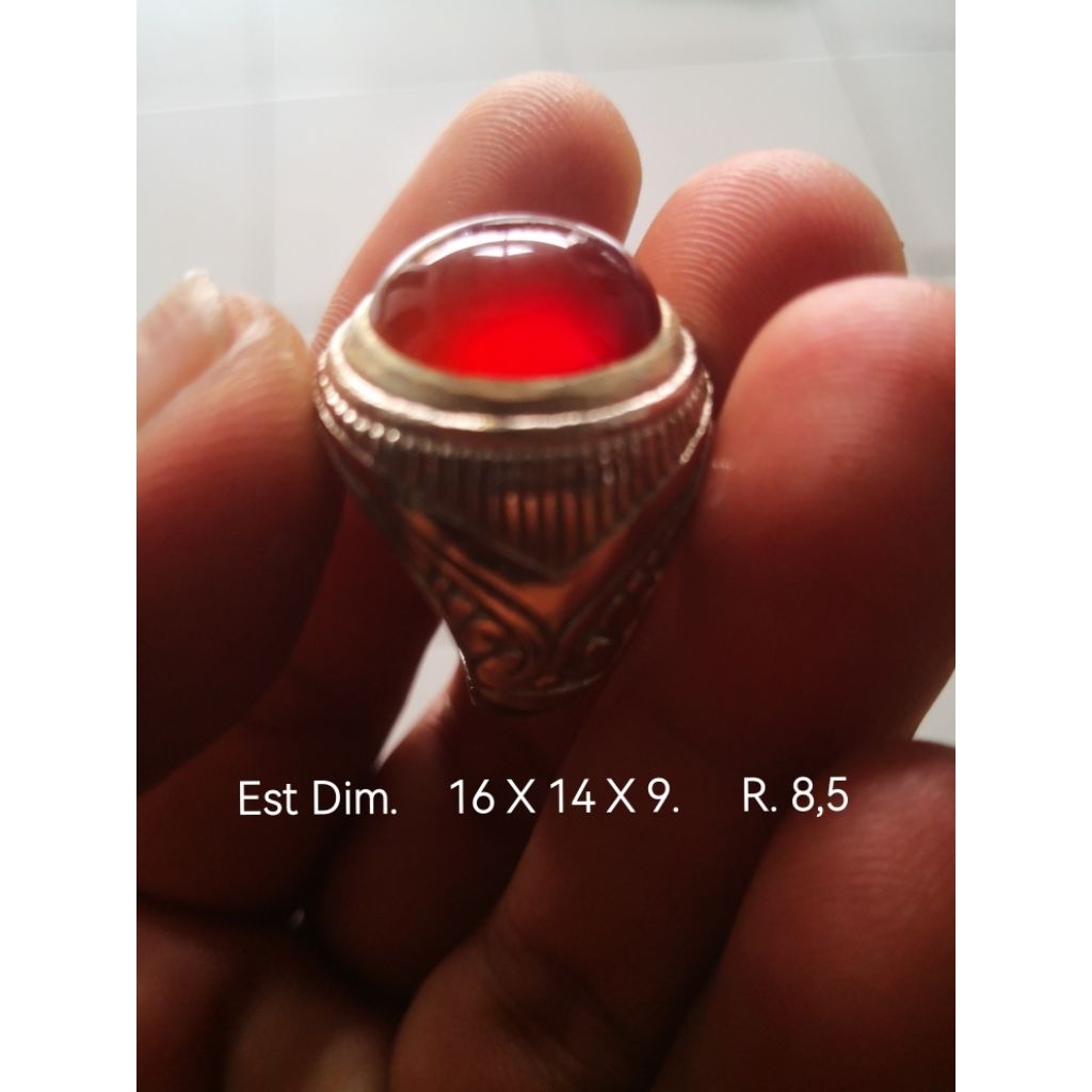 Cincin Batu Akik Red Raflesia Kristal Giwang BUKAN bacan kalimaya pirus ruby safir pandan ijo garut 