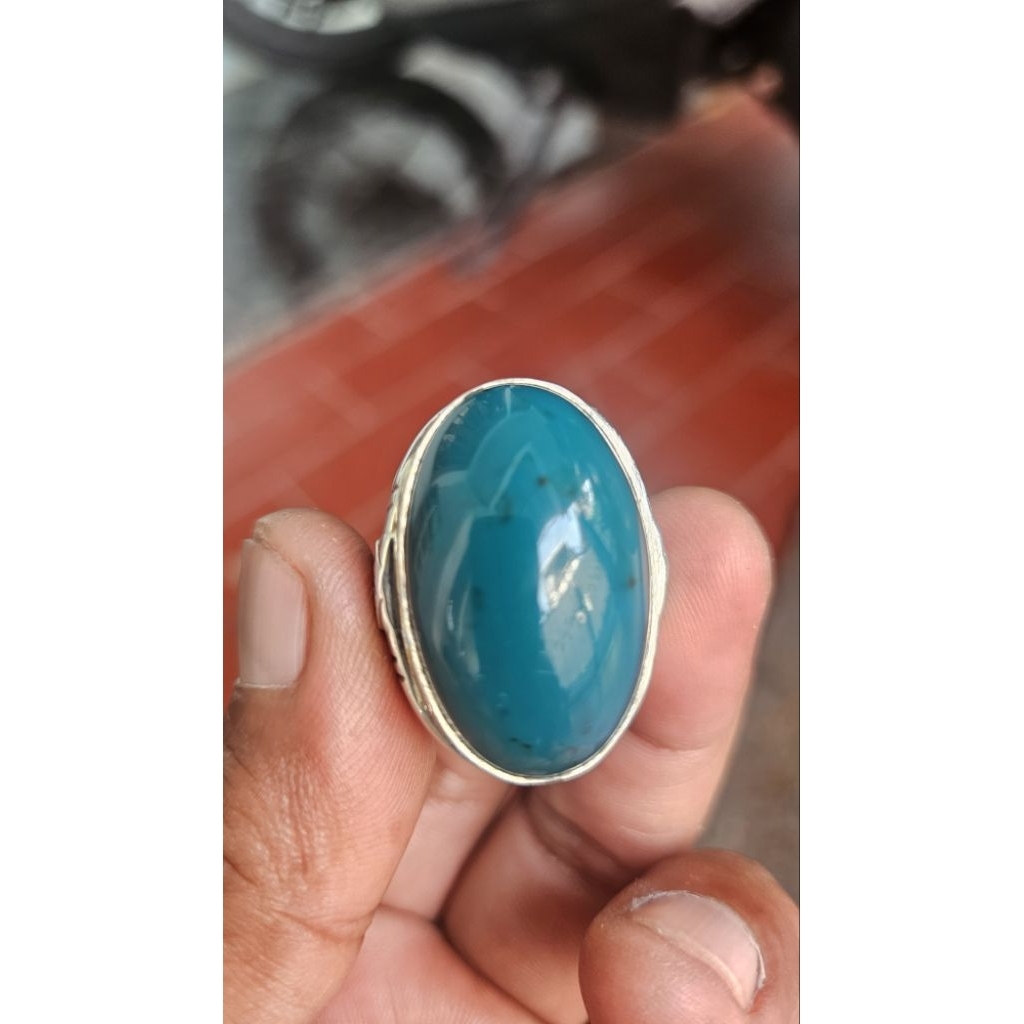 Bacan Doko Kristal serat halus ring perak 19
