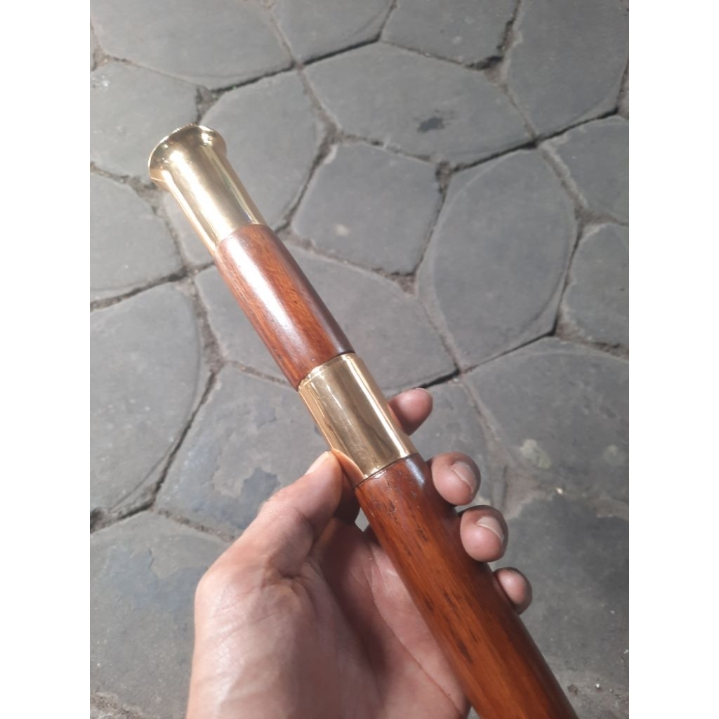 Tongkat Komando TNI Polri Bahan Kayu Hias Kuningan Lambang Garuda Mewah