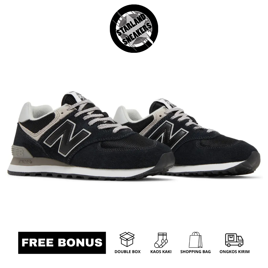 StarlandSneakers - Sneakers NB 574 Black Grey Made In Vietnam 100%