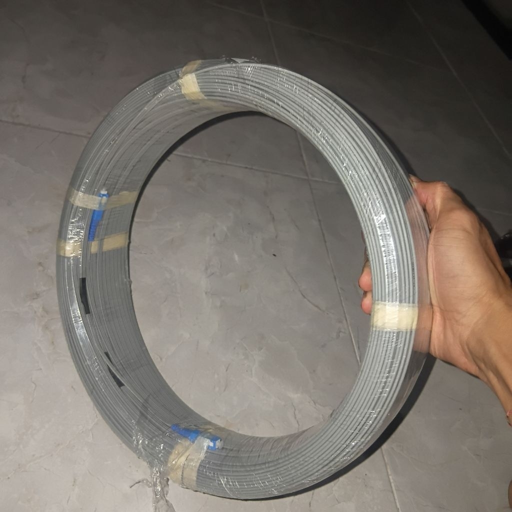 Kabel Fiber Optik 150 Meter | Precon 1 Core | 3 Sling Warna Abu-Abu