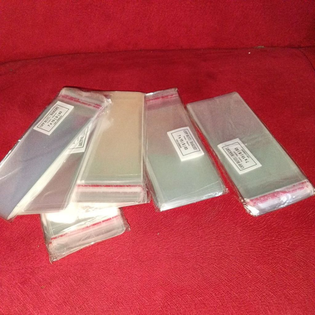 PLASTIK OPP 7 X 15 (LEM PELEKAT) ISI 100 PCS