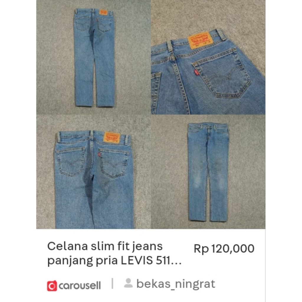 celana jeans panjang pria size 29 second